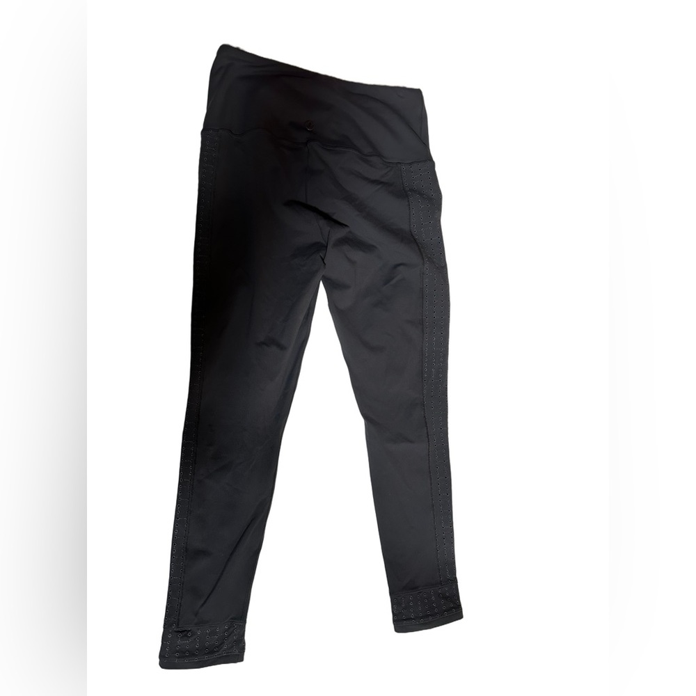 Prana Blue Leggings with Perforated Detail on Sides